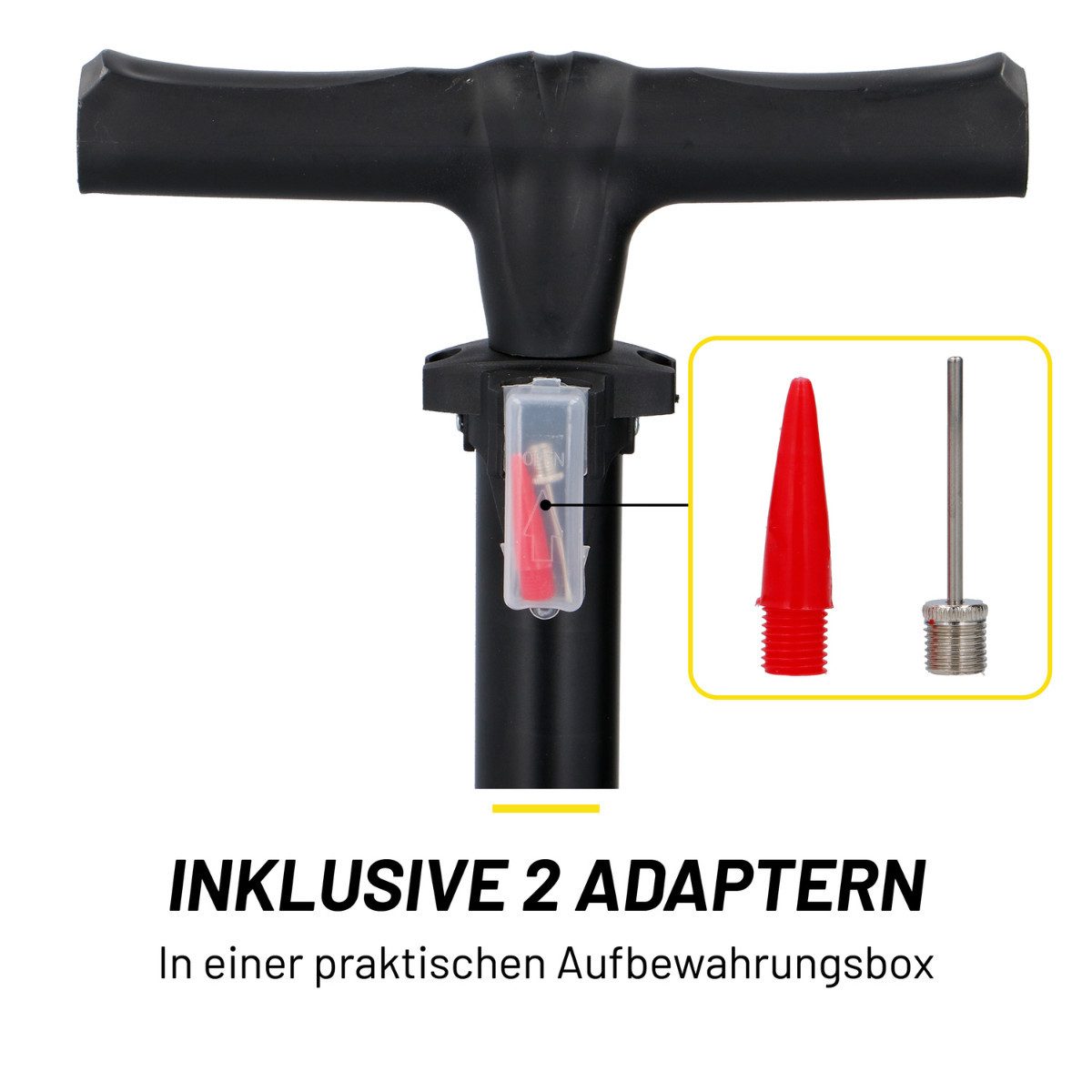 Dunlop Fahrradpumpe Dunlop Fahrradpumpe mit Manometer ‑ Doppel Ventilkopf