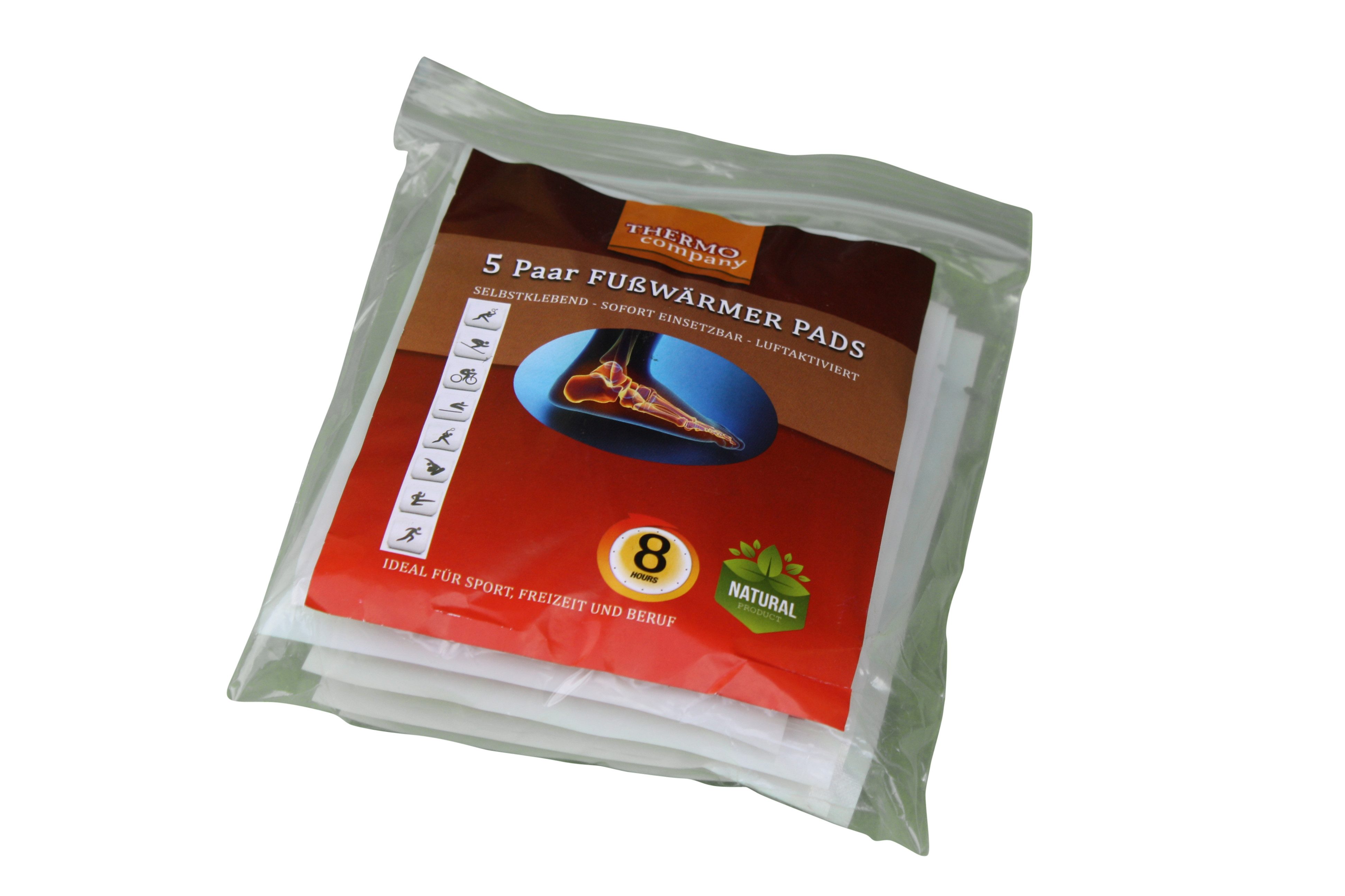THERMO company Wärmepad Fußwärmer Pads, Zehenwärmer Pads, Wärmepads Füße selbstklebend, Größe 7 x 9,5cm, bis zu 8 Stunden Wärme