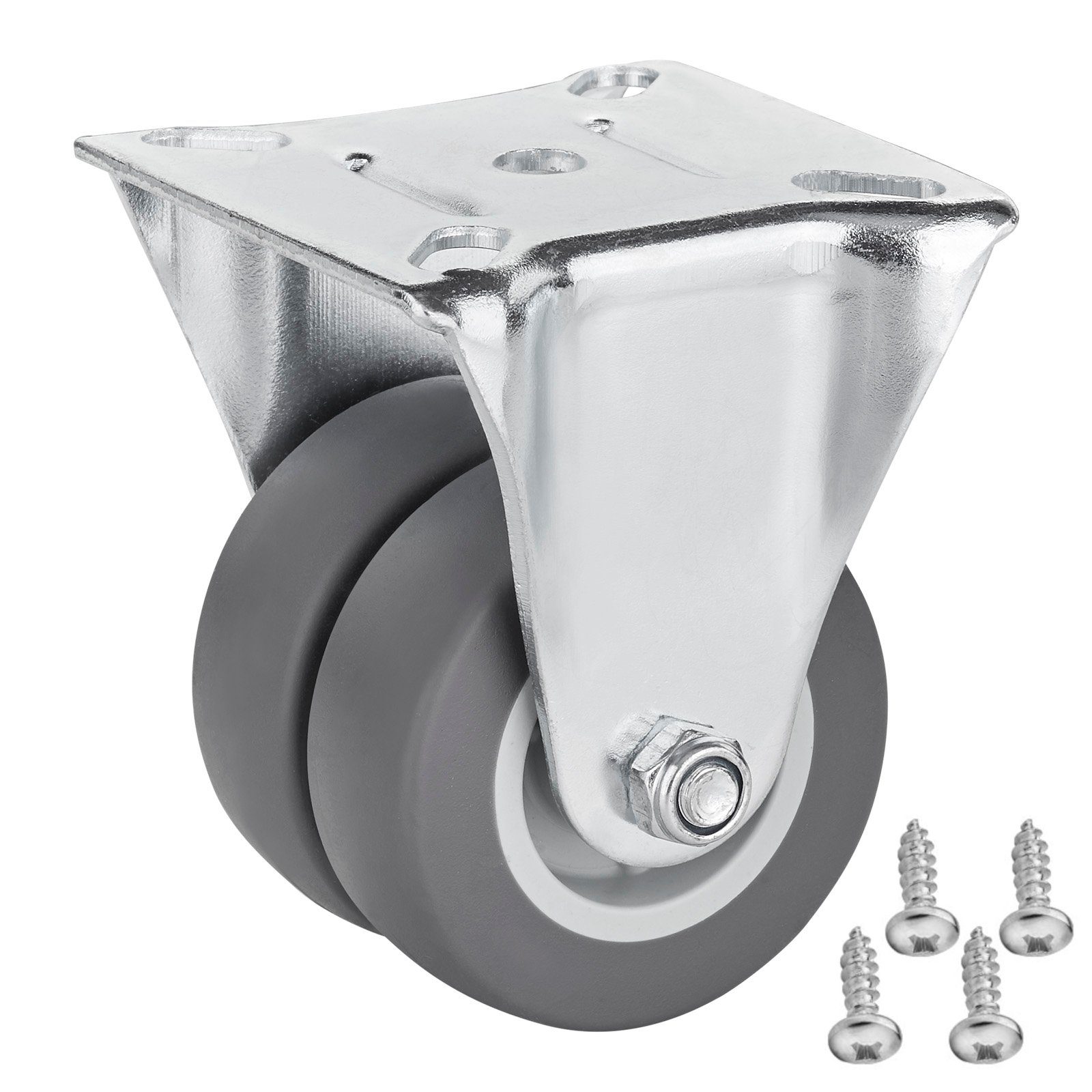 SO-TECH® Schwerlastrolle Transportrolle Ø 50 mm mit Anschraubplatte 60x60 mm, (1-St), Tragkraft / Stück: 100 kg, Bockrolle Ø 50 mm mit Befestigungsschrauben