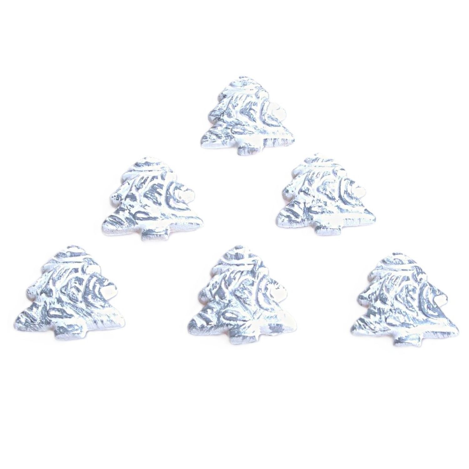 Deko AS Streudeko Relieftanne - Streudeko - weiß-silber - ca. 3 cm - 1 VE = 4 Beutel à