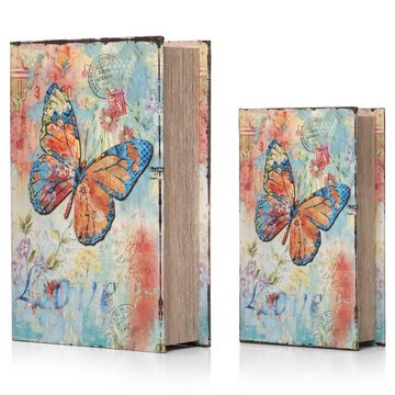 Moritz Etui Buchattrappe Bunter Schmetterling Love irrelevant, Buch Safe Box Schatulle Buchhülle Geldversteck Buchtresor