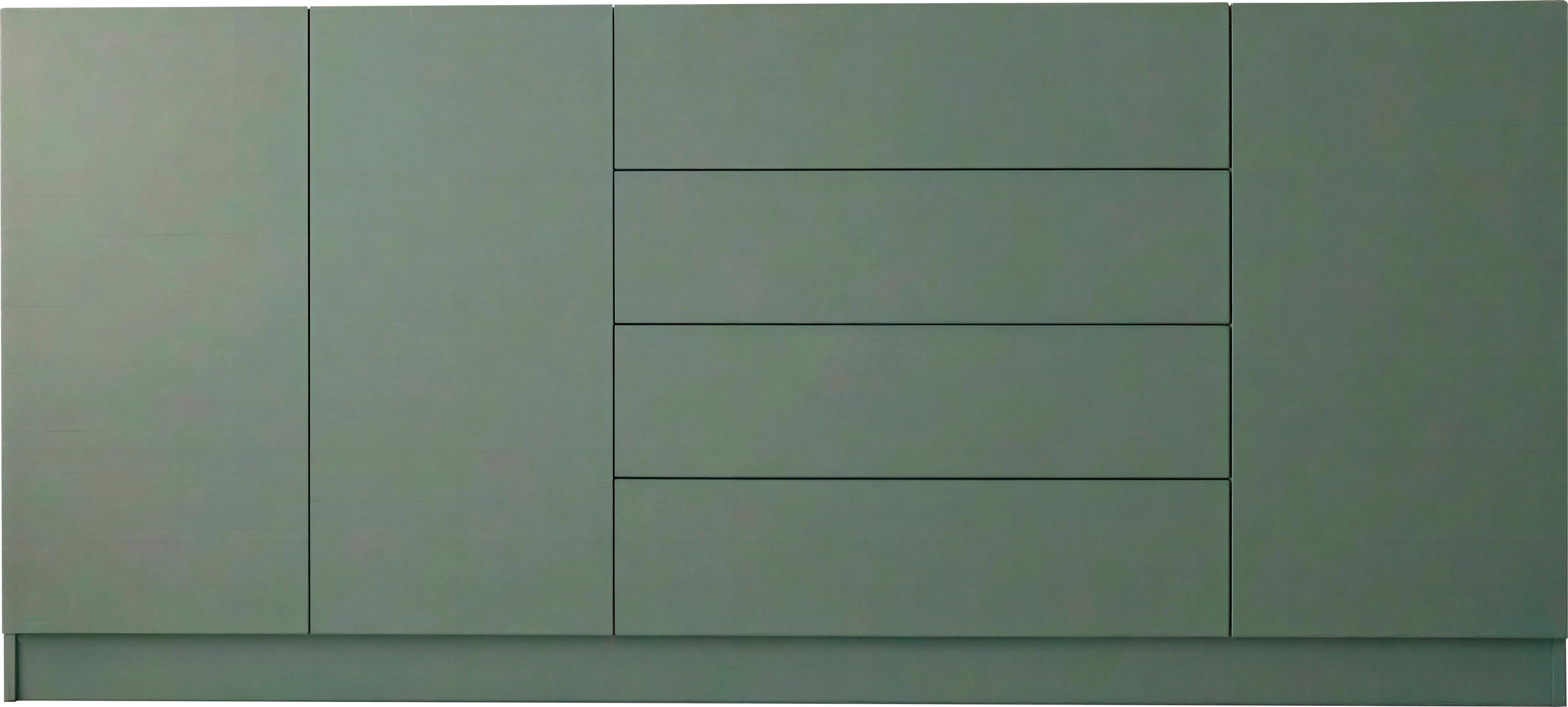 borchardt Möbel Sideboard Vaasa, Kommode mit 3 Vaasa, Kommode mit 3 Türen und 4 Schubkästen, Sideboard Breite 190 cm, Höhe 79 cm, mit Push-to-open-Funktion