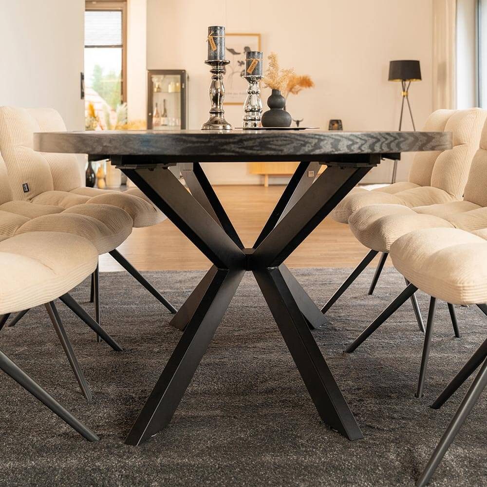 HOME DELUXE Esstisch AVENTI 160-200 x 100 cm, ausziehbar bis 200 cm, Küchentisch mit Metallgestell, Esszimmertisch – Bild 4 von 5