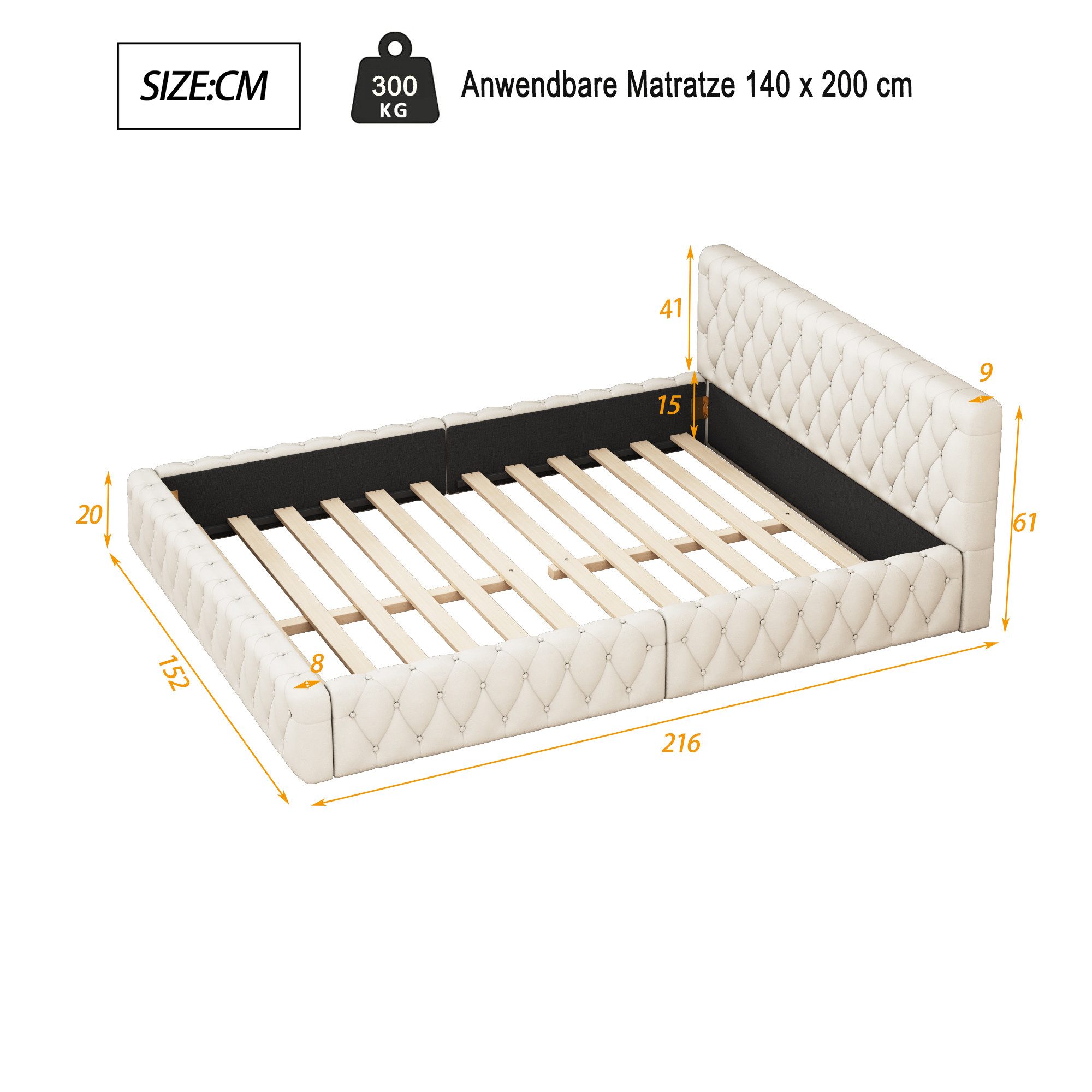 Ulife Polsterbett Jugendbett Doppelbett, Zeitgemäßer Stil, günstig online kaufen