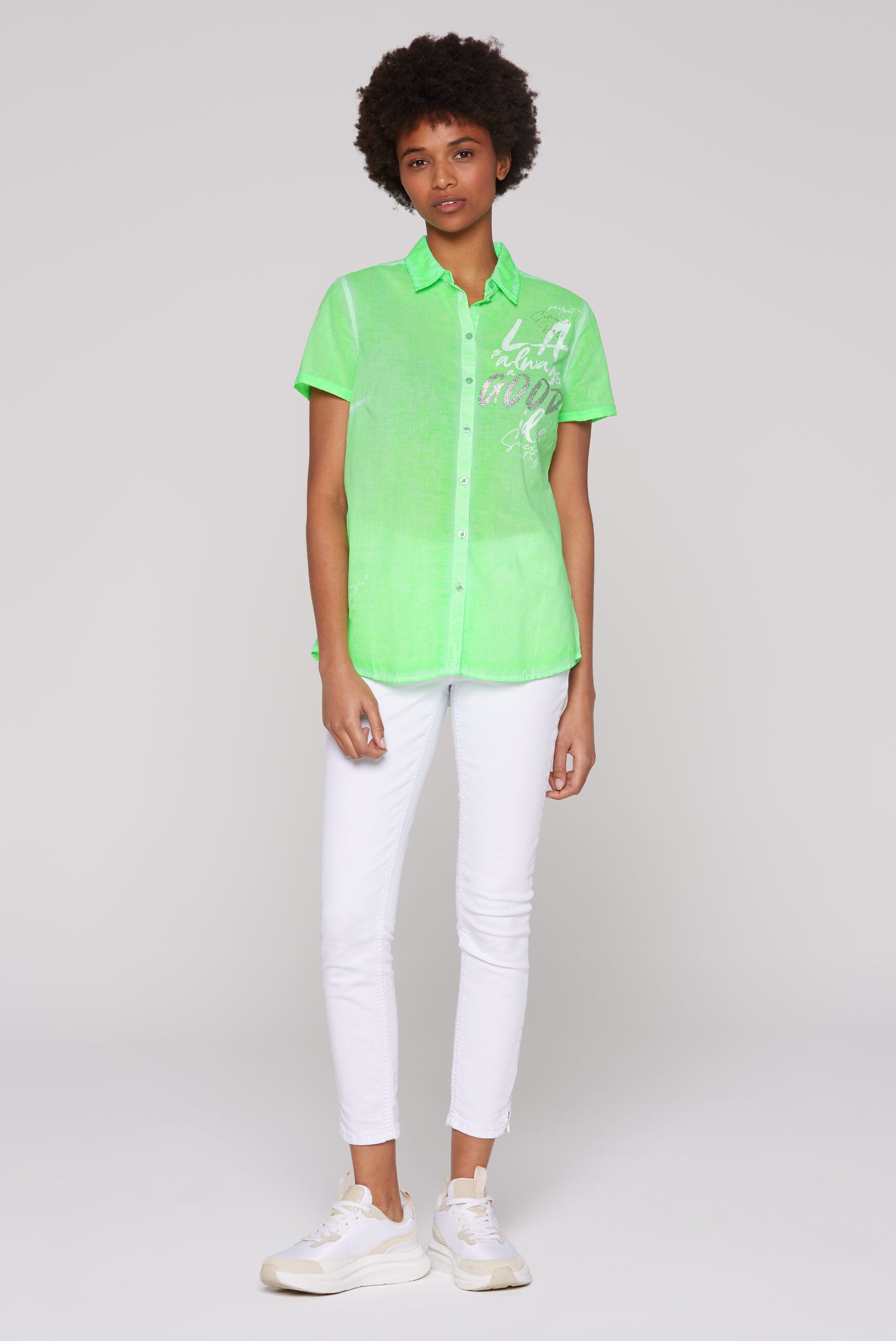 SOCCX Kurzarmbluse aus Baumwolle