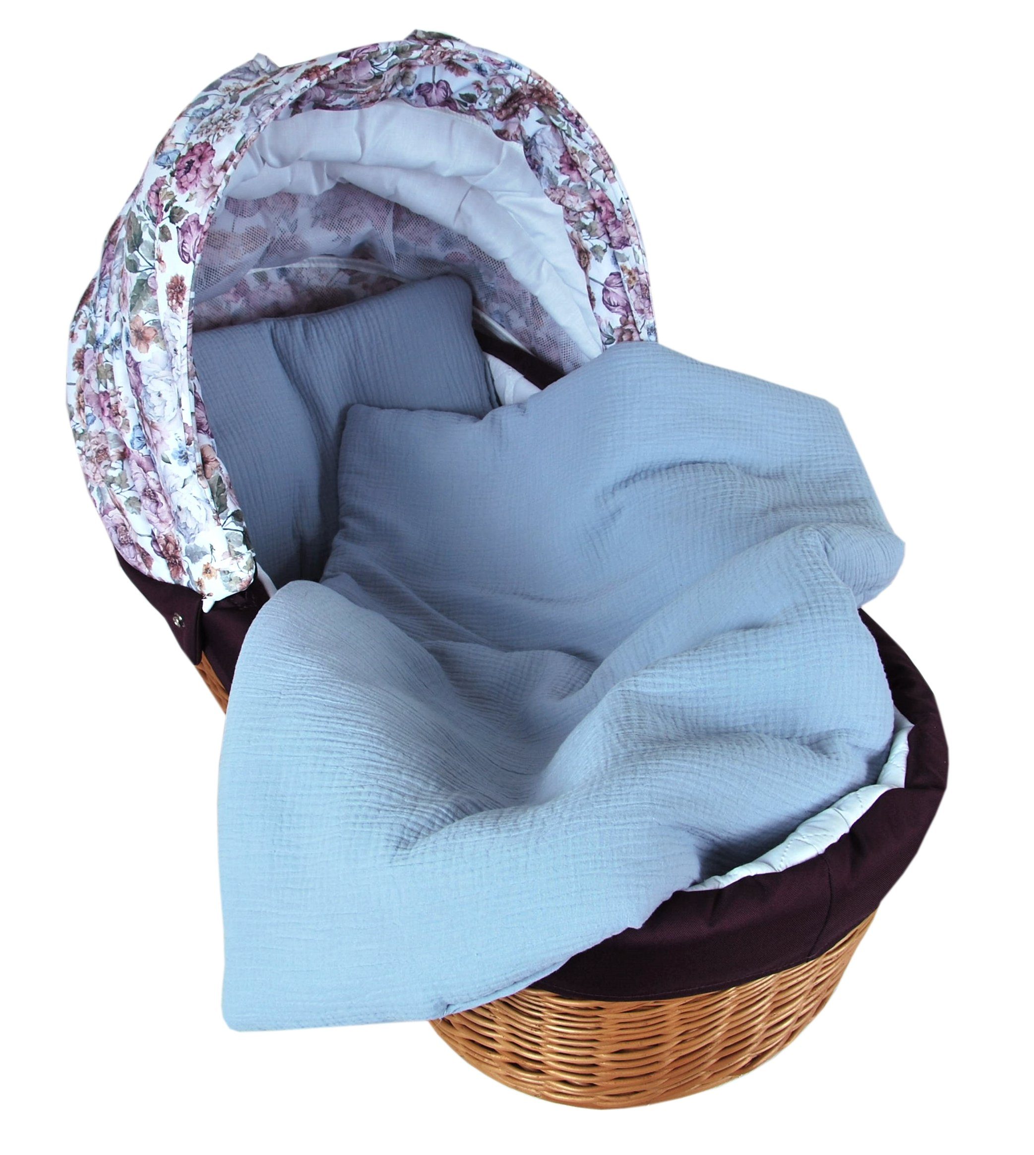 Babydecke BabyLux Babydecke Musselin Kinderwagendecke Kuscheldecke 75x60cm MPM, BabyLux, Blau