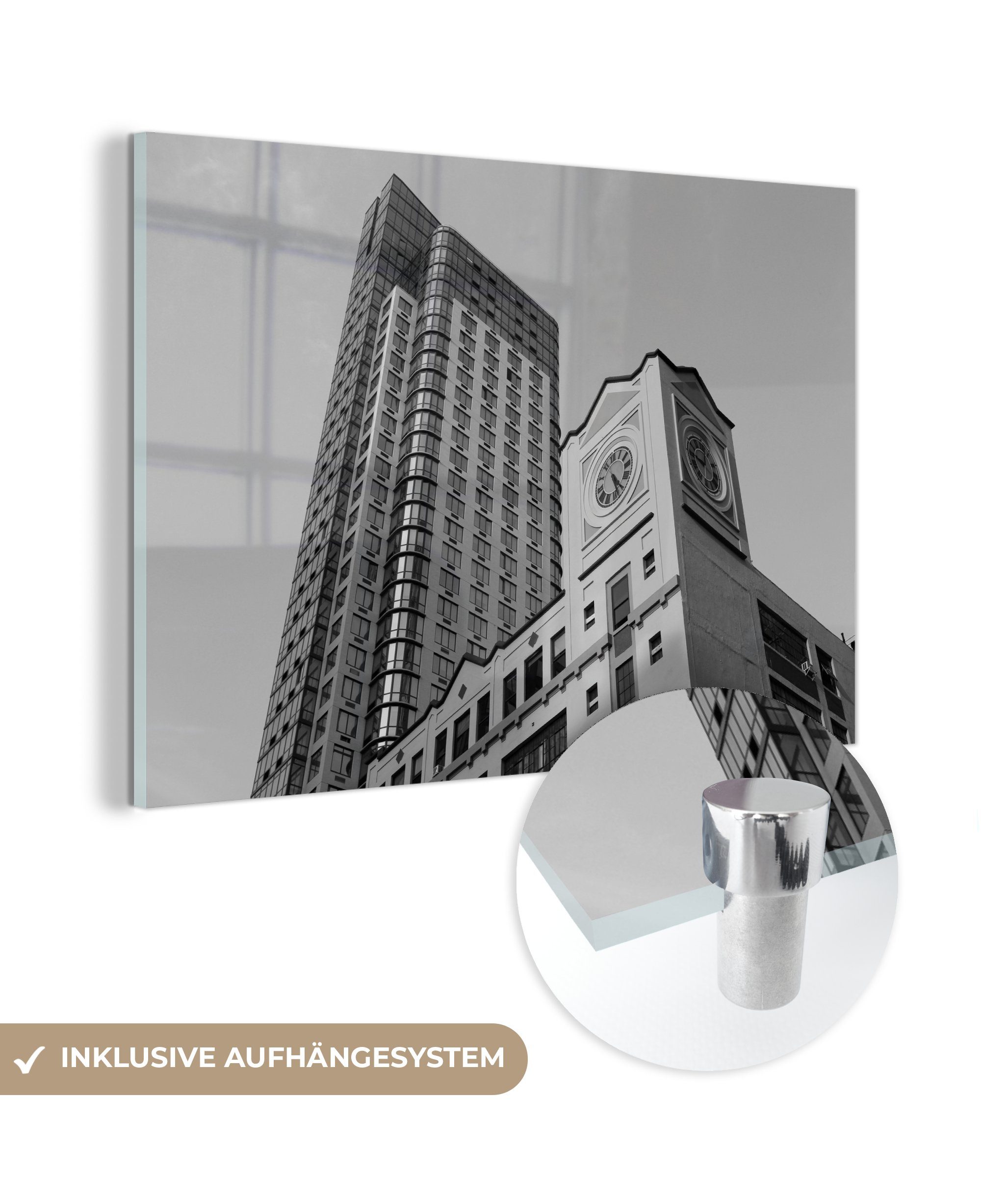 MuchoWow Acrylglasbild New York - Turm - Uhr - Klassiker, (1 St), Acrylglasbilder Wohnzimmer & Schlafzimmer