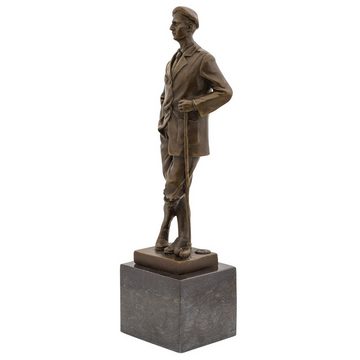 Aubaho Skulptur Bronzeskulptur Golfer Golf im Antik-Stil Bronze Figur 32cm