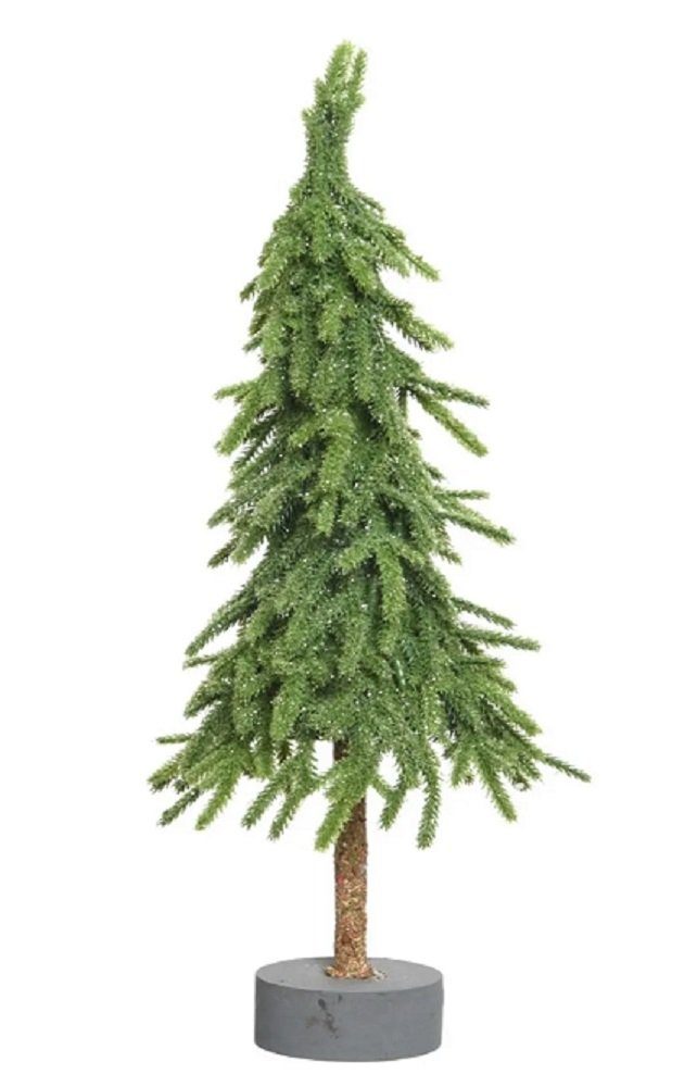 Kaemingk Künstlicher Weihnachtsbaum Mini Weihnachtsbaum grün glitter Ø 20 cm Höhe 60 cm
