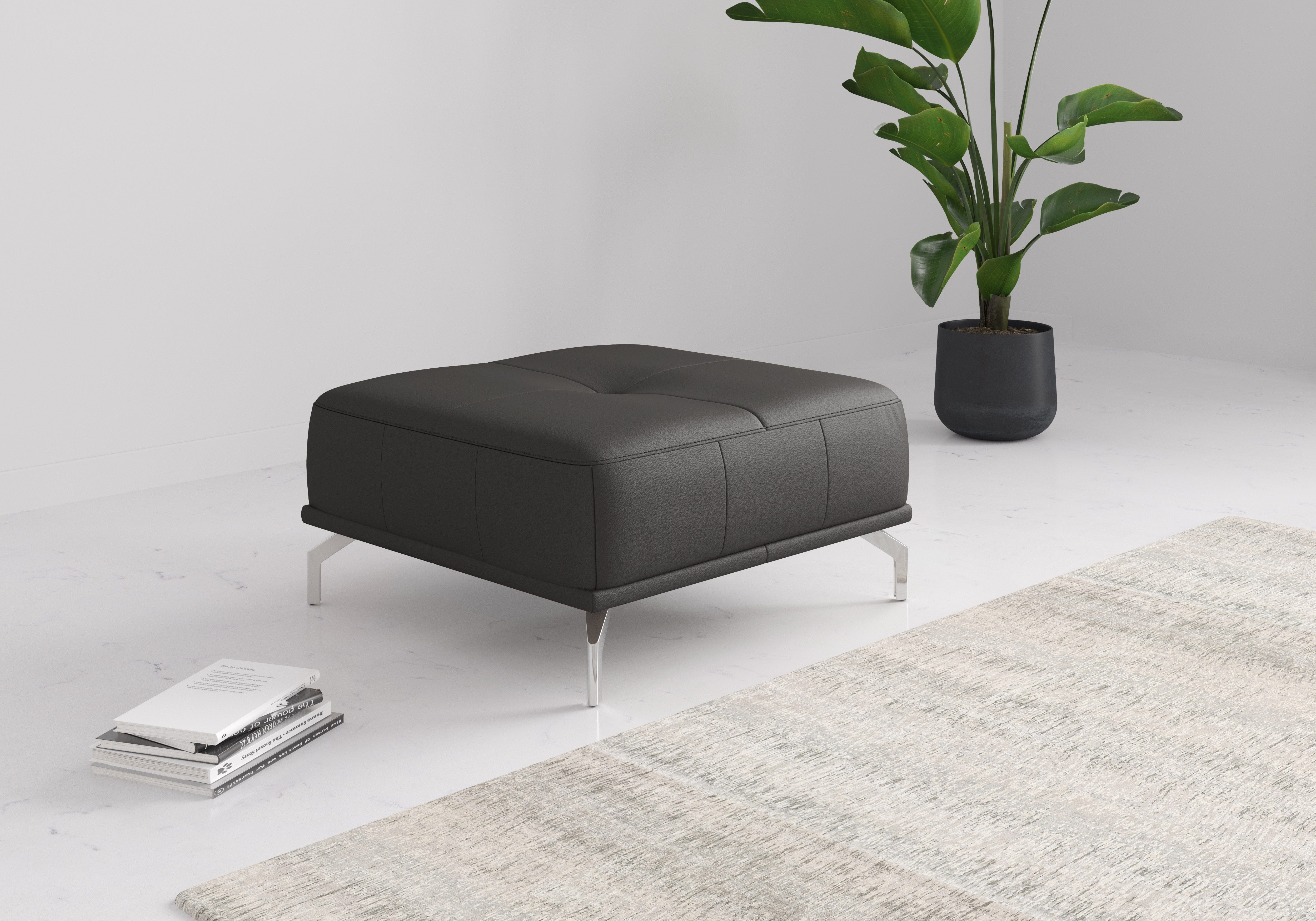 Home affaire Polsterhocker Caluna, moderner Sitzhocker in hochwertiger Verarbeitung