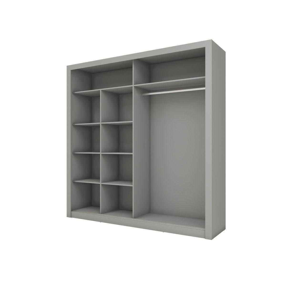 Compleo Kleiderschrank ARTI 08 mit Schwebetürenschrank cm Spiegel, Breite Modern 203 grau