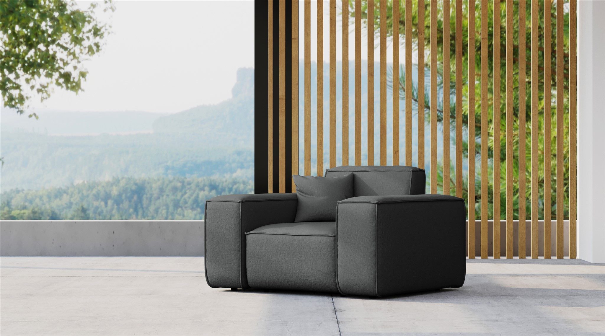 Fun Möbel Gartenlounge-Sessel Gartensessel Sessel Loungsessel SUMMER (inkl. 1 Zierkissen), Pflegeleichter und wetterfester Bezug