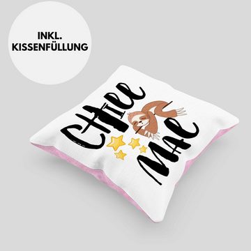 Trendation Zierkissen Trendation - Chill Mal Lustiges Faultier Kissen Für Jugendliche Deko-Kissen mit Füllung 40x40 cm Kissen mit Spruch Mädchen Jungs Kollegin