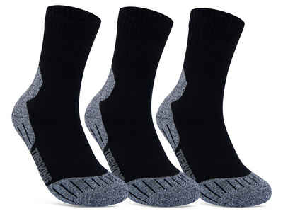 sockenkauf24 Sportsocken 3 Paar Damen & Herren Funktionssocken (43-46, Grau) Laufsocken Wandersocken Stoßabfedernd - 16101 WP