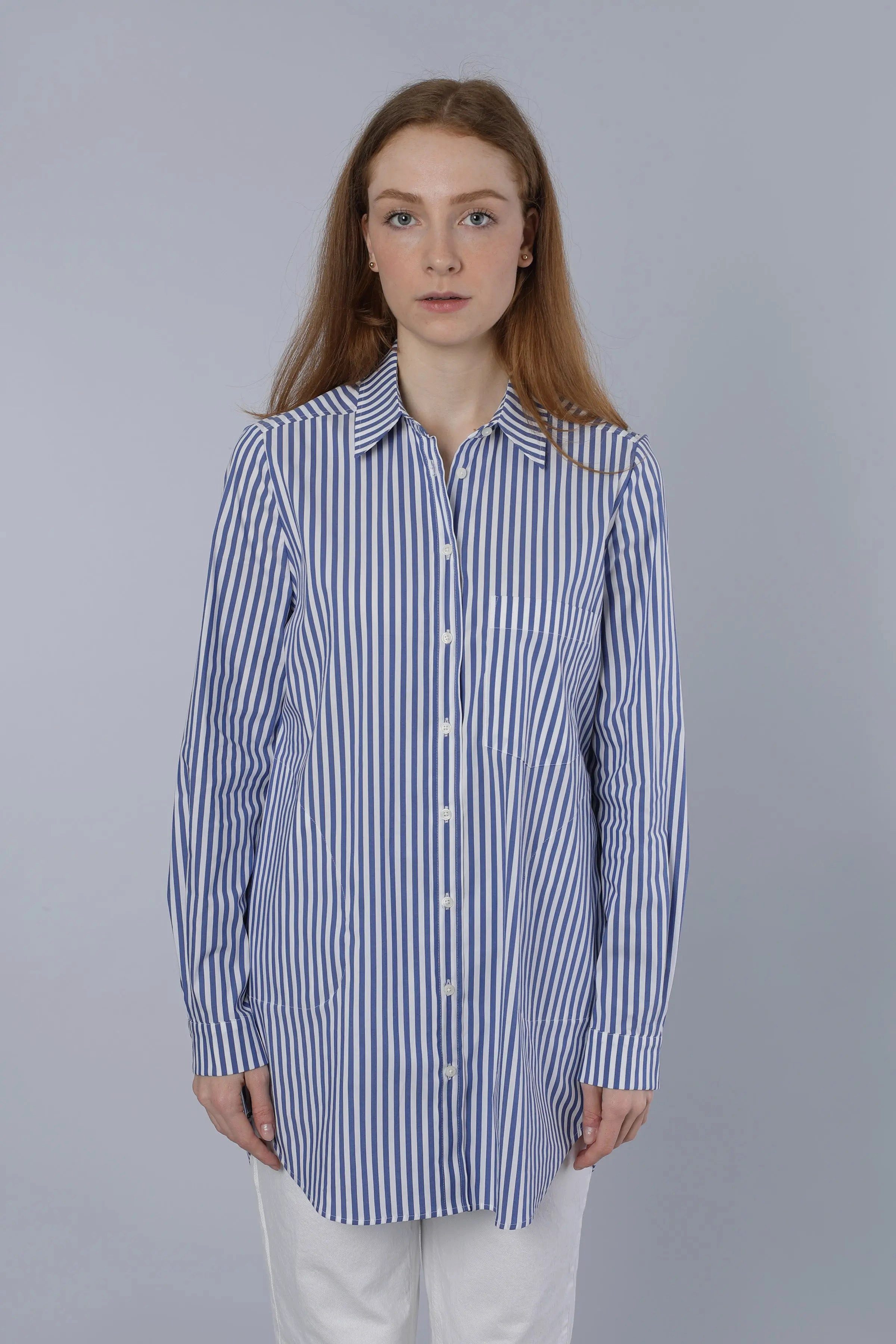 NADINE H Hemdbluse Lange Bluse LIGHT BLUE