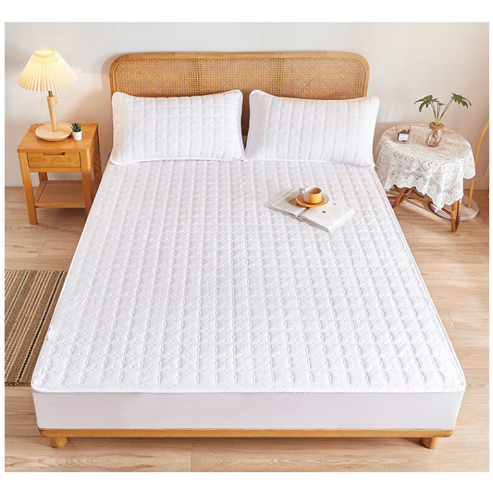 Matratzenauflage Matratzenauflage Matratzenschutz Atmungsaktiv 360° Rundum-Gummiband MOPUEA, 360°-RUNDUM-GUMMIBAND, atmungsaktiv, pflegeleicht, tiefer Sitz