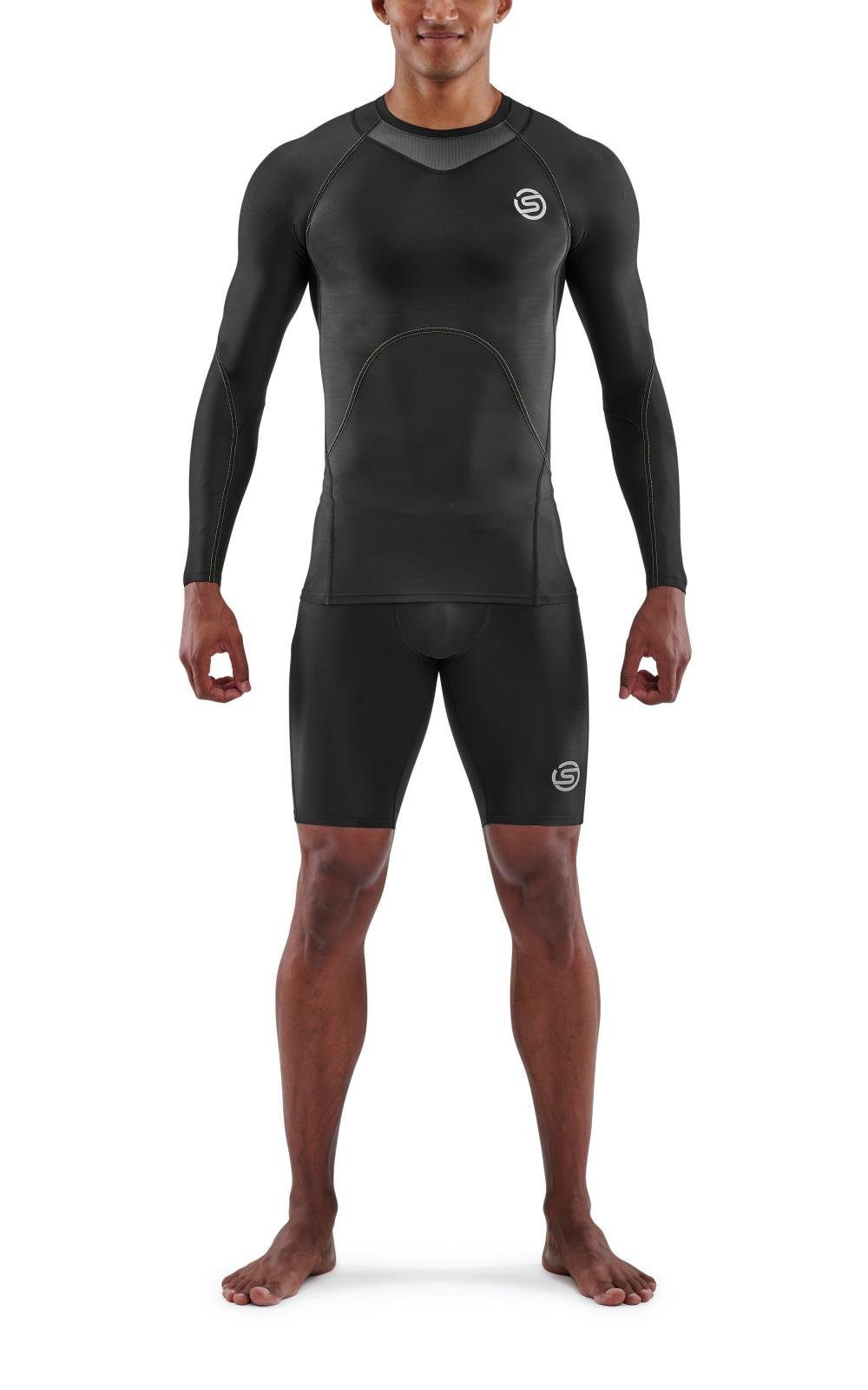 Skins Langarmshirt Funktionsunterwäsche 3-Series (enganliegend) schwarz Herren