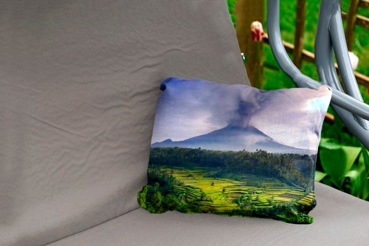 Dekokissenbezug, Agung Kissenhülle Indonesien, Dekokissen nach Vulkan in Ausbruch Polyester, Outdoor-Dekorationskissen, MuchoWow