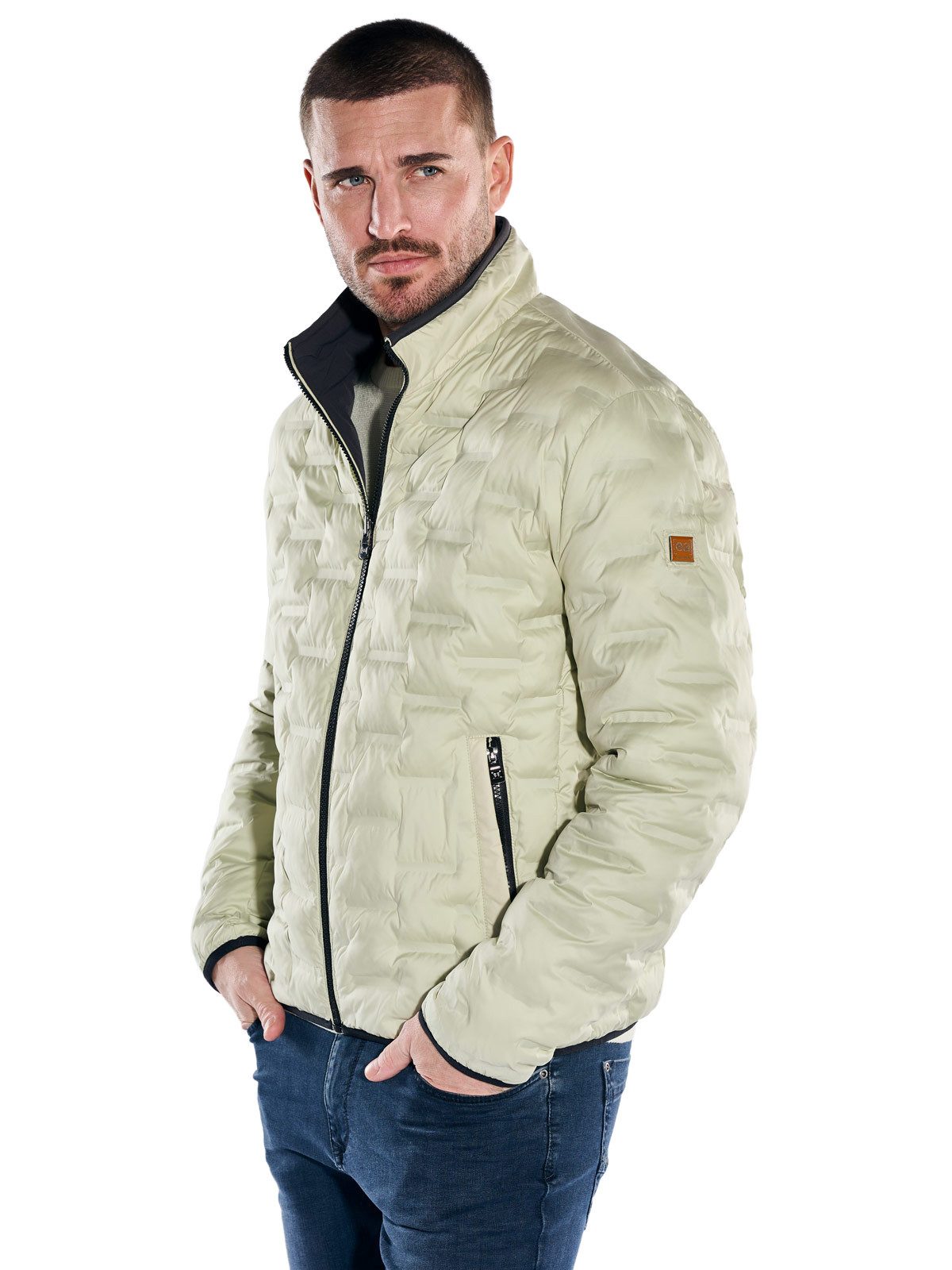 emilio adani Kurzjacke Herren Wende-Steppjacke, Schwarzbraun