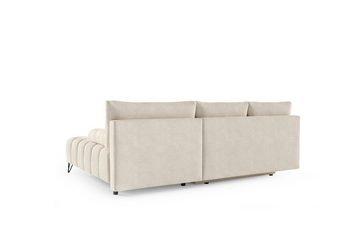 MOEBLO Ecksofa BRODY, Elegante Ecke Couch Schlafsofa Wohnlandschaft Loungesofa Bettzeugablage L-förmiges Wohnzimmergarnitur Sofagarnitu - (BxHxT): 245x94x176 cm, mit Schlaffunktion und Bettkasten