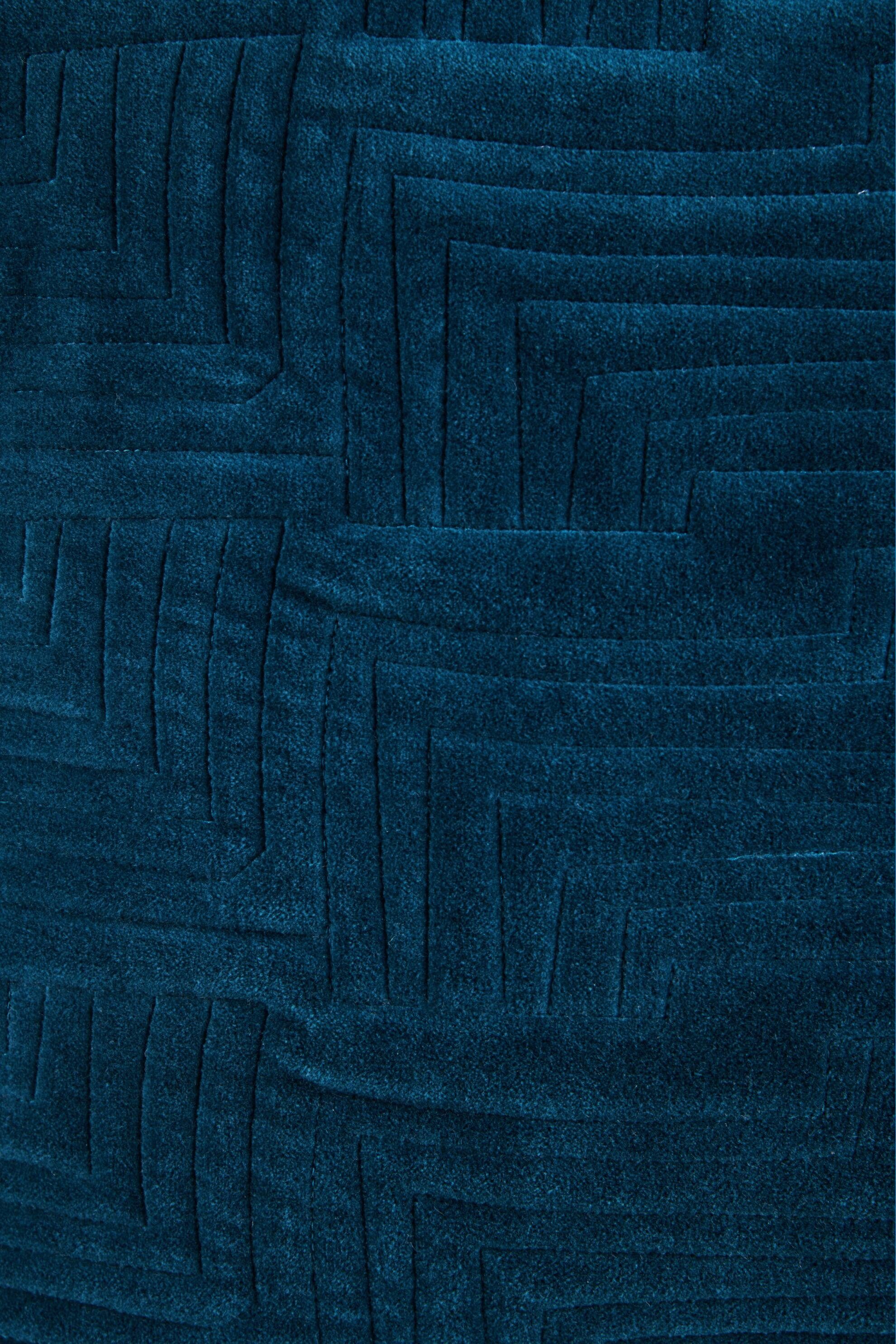 carla&marge Dekokissen Samtkissen mit inkl. Blue Blau Linien, 45x45 cm, Füllung in gestepptes Dorliana, Pacific