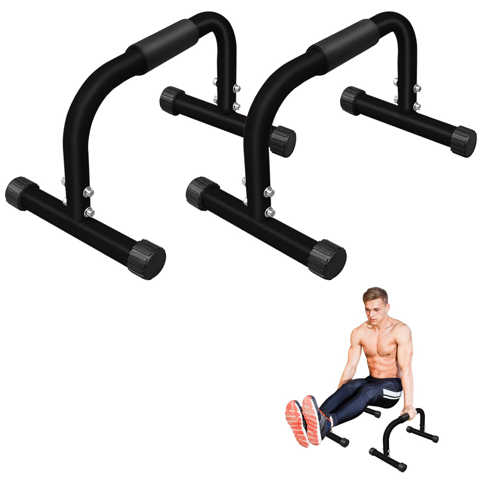 Liegestützgriffe Parallelbarren & Dip-Station für Zuhause, L-Sit Barren, Calisthenics