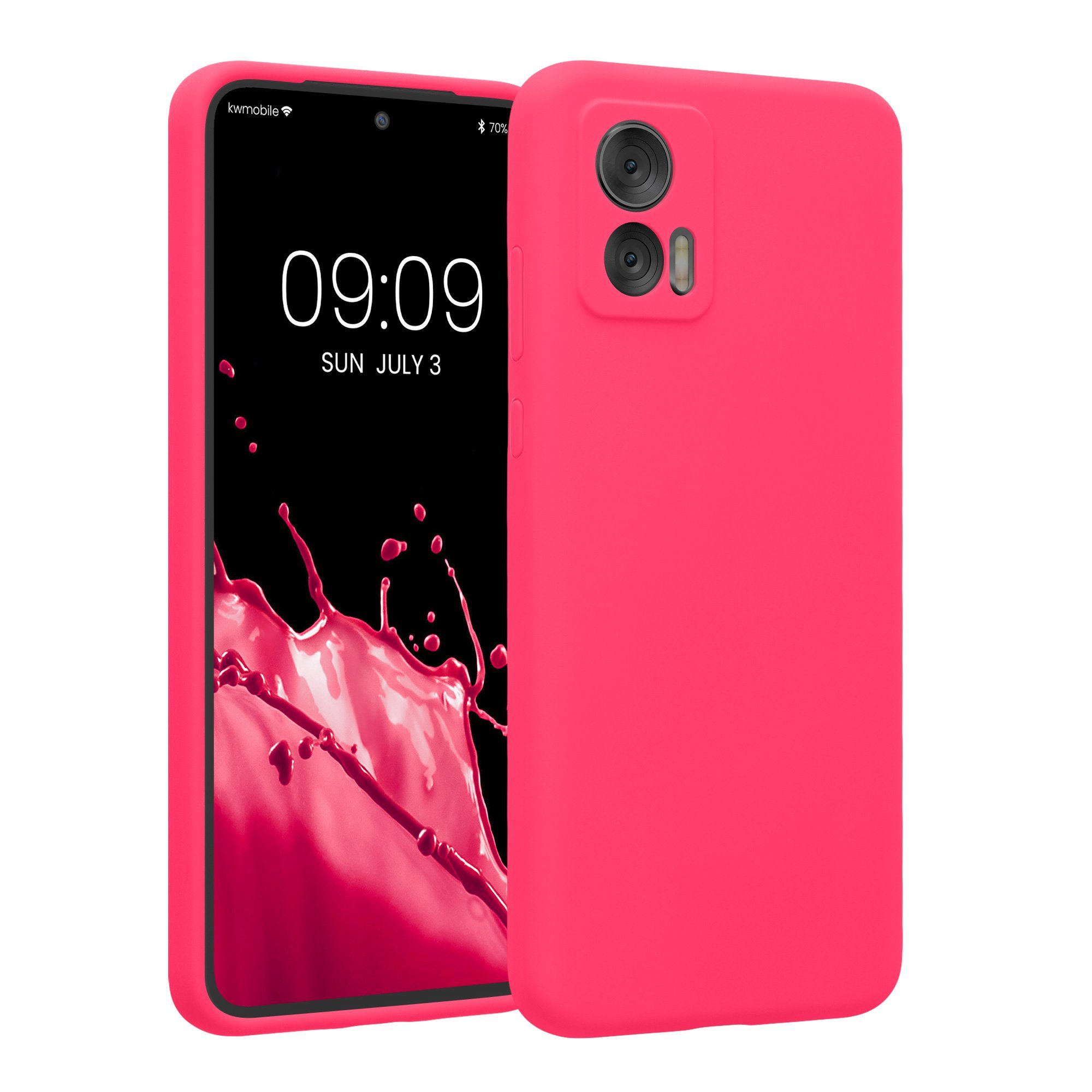 kwmobile Handyhülle Hülle für Motorola Edge 30 Neo, Hülle Silikon gummiert  - Handyhülle - Handy Case in Neon Pink