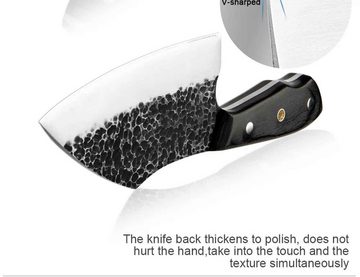 Muxel Hackmesser Handgefertigtes Chinesisches Kochmesser aus geschmiedetem Stahl, schwer mit Lederscheide