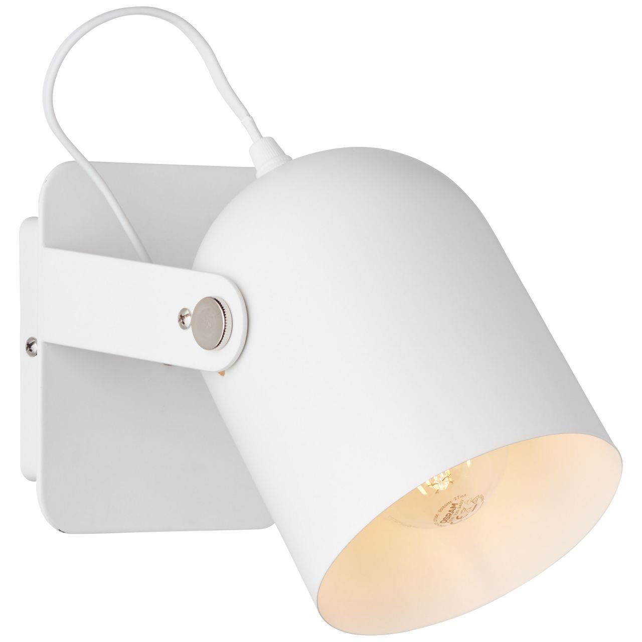 A60, weiß Wandspot 30W, Wandleuchte für Moderne Brilliant geeignet fusioniert 1x Soft Klassik Interieur: Schalter mit Norm, E27, Yan, Lampe Yan