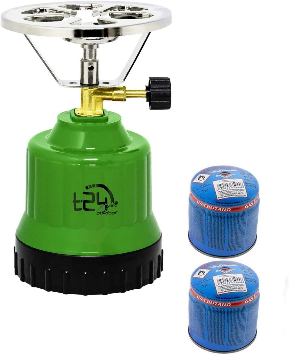 Bahama Warenvertriebs GmbH Gaskocher Gaskocher Campingkocher Kocher 2 x Kartuschen E190 Kohleanzünder