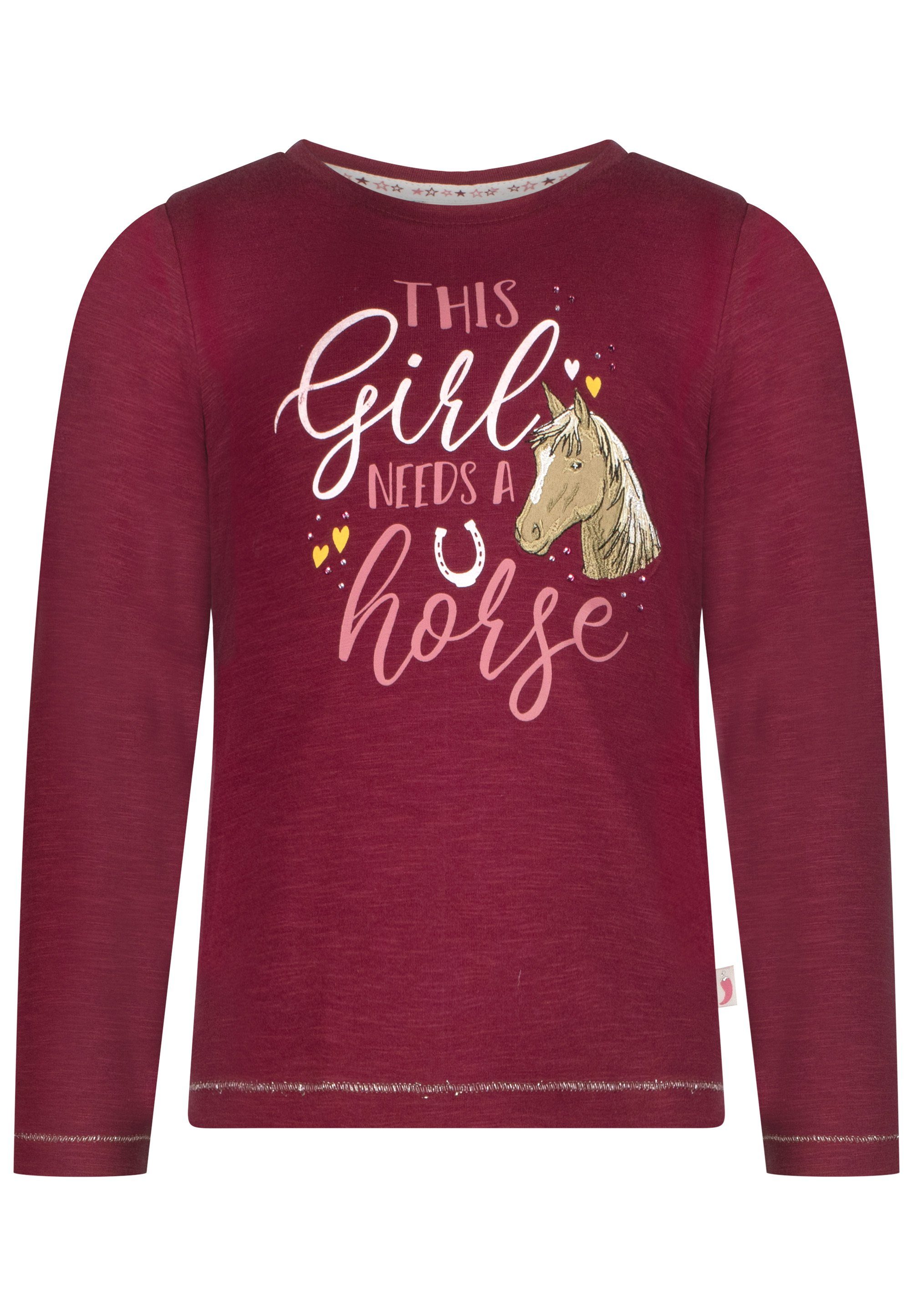 SALT AND PEPPER T-Shirt Girls Longsleeve Girls Horse (1-tlg)