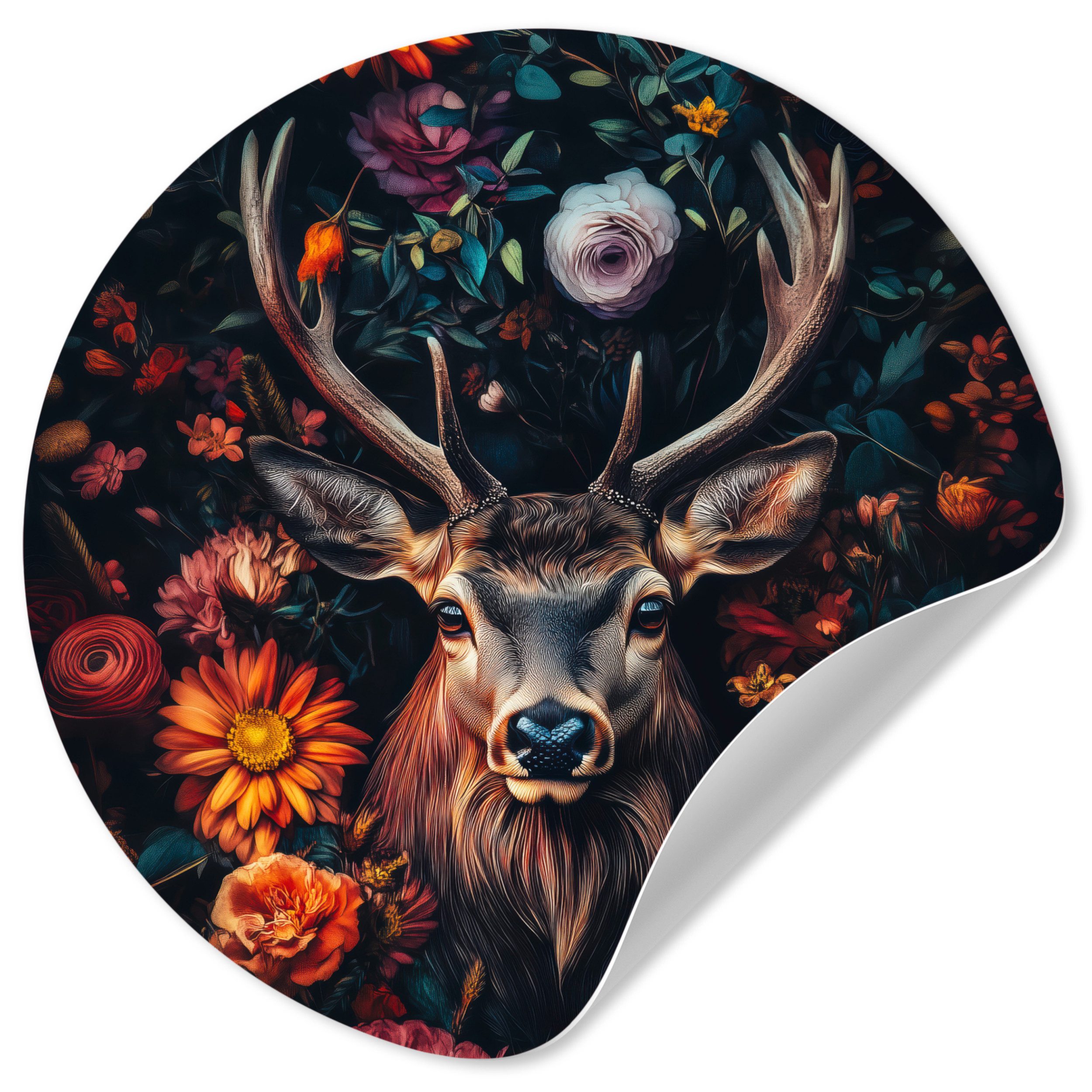 MuchoWow Wandsticker Hirsch - Tierporträt - günstig online kaufen