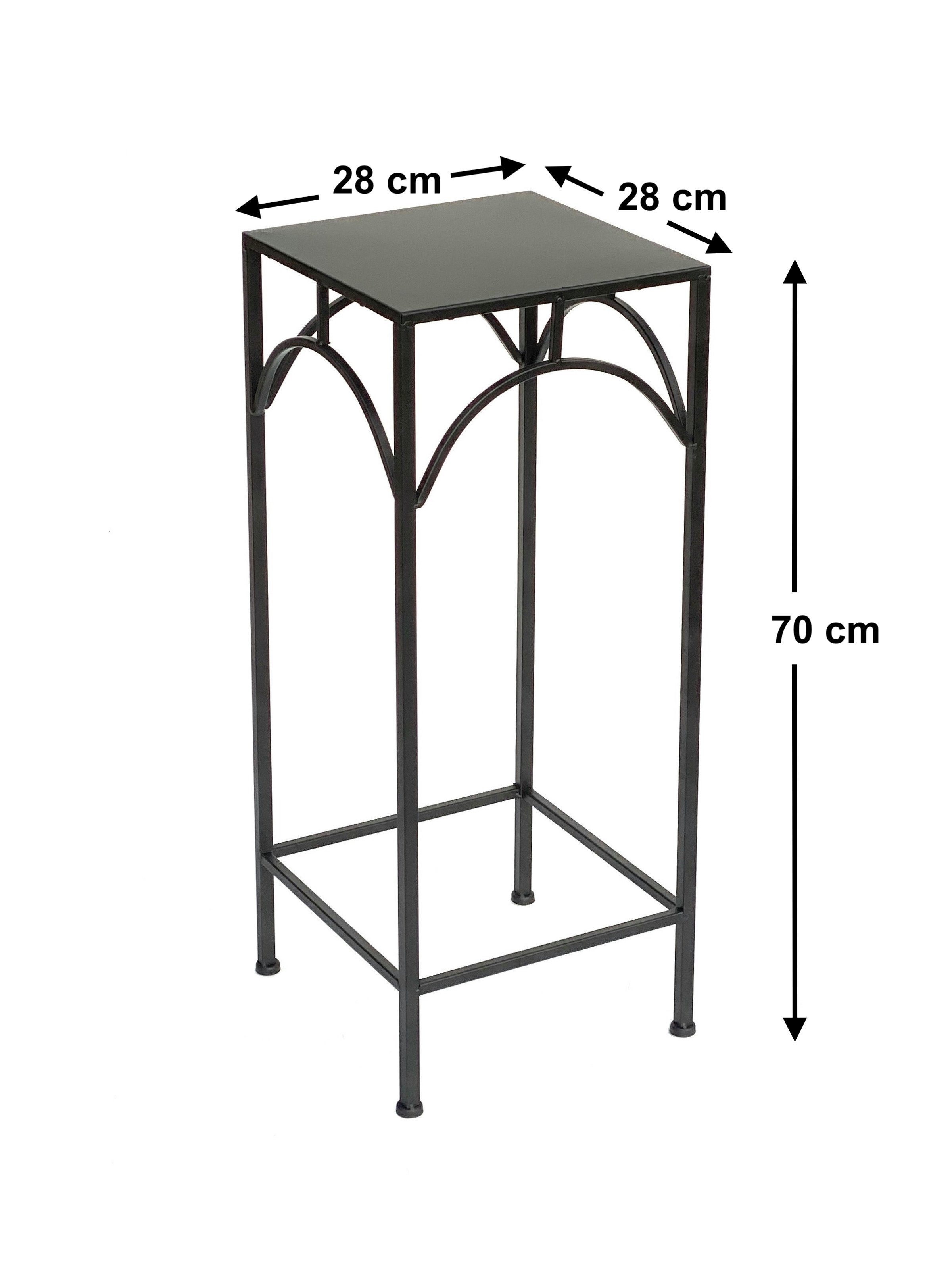 DanDiBo Blumenhocker Metall 70 Schwarz Blumenständer L cm Blumensäule Modern 96132 Beistelltisch Pflanzenständer Pflanzenhocker Eckig