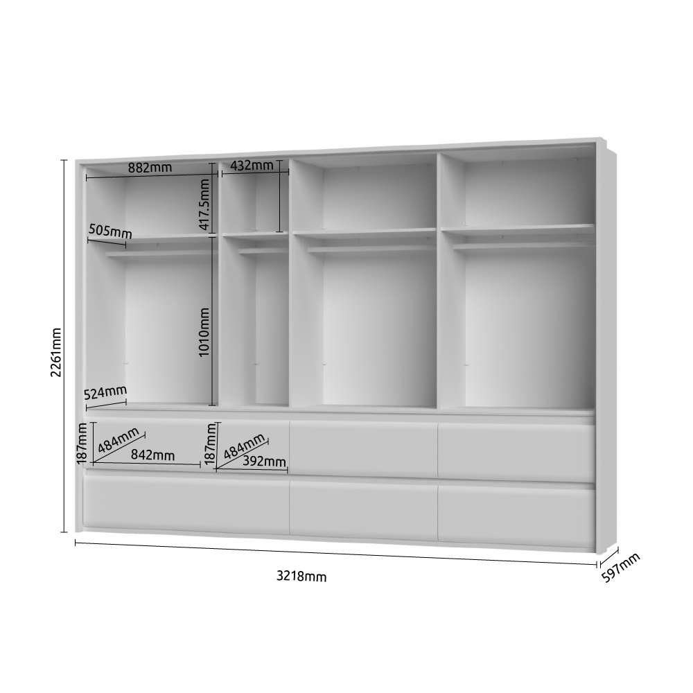 OTTO home Kleiderschrank Invictus, UV lackiert, kratzfest, FSC-zertifiziert, grifflose Optik (abgerundete Schubladen aus MDF im Holzdekor, soft-close) mit Beleu – Bild 4 von 4