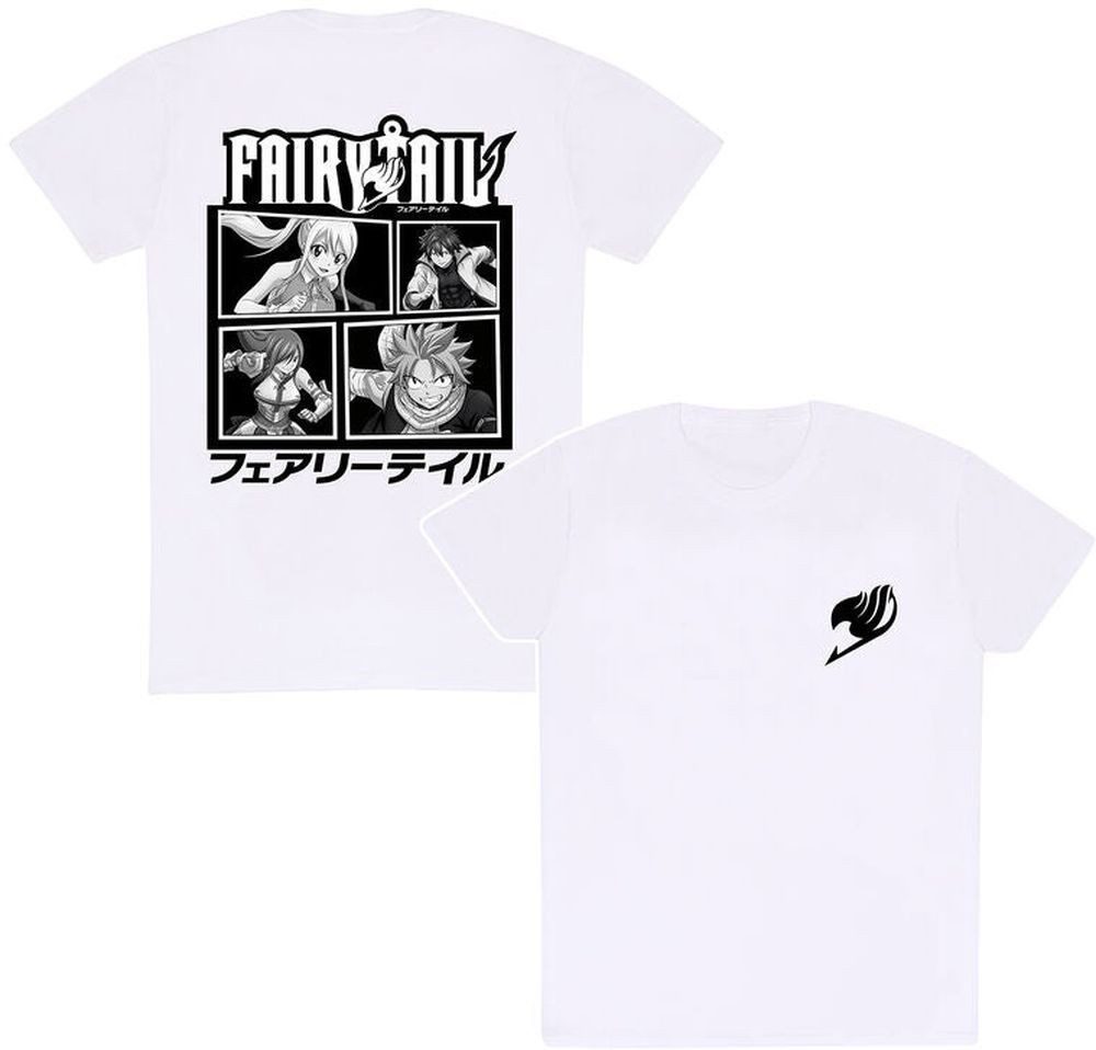 Fairy Tail T-Shirt Logo & BW Characters T-Shirt