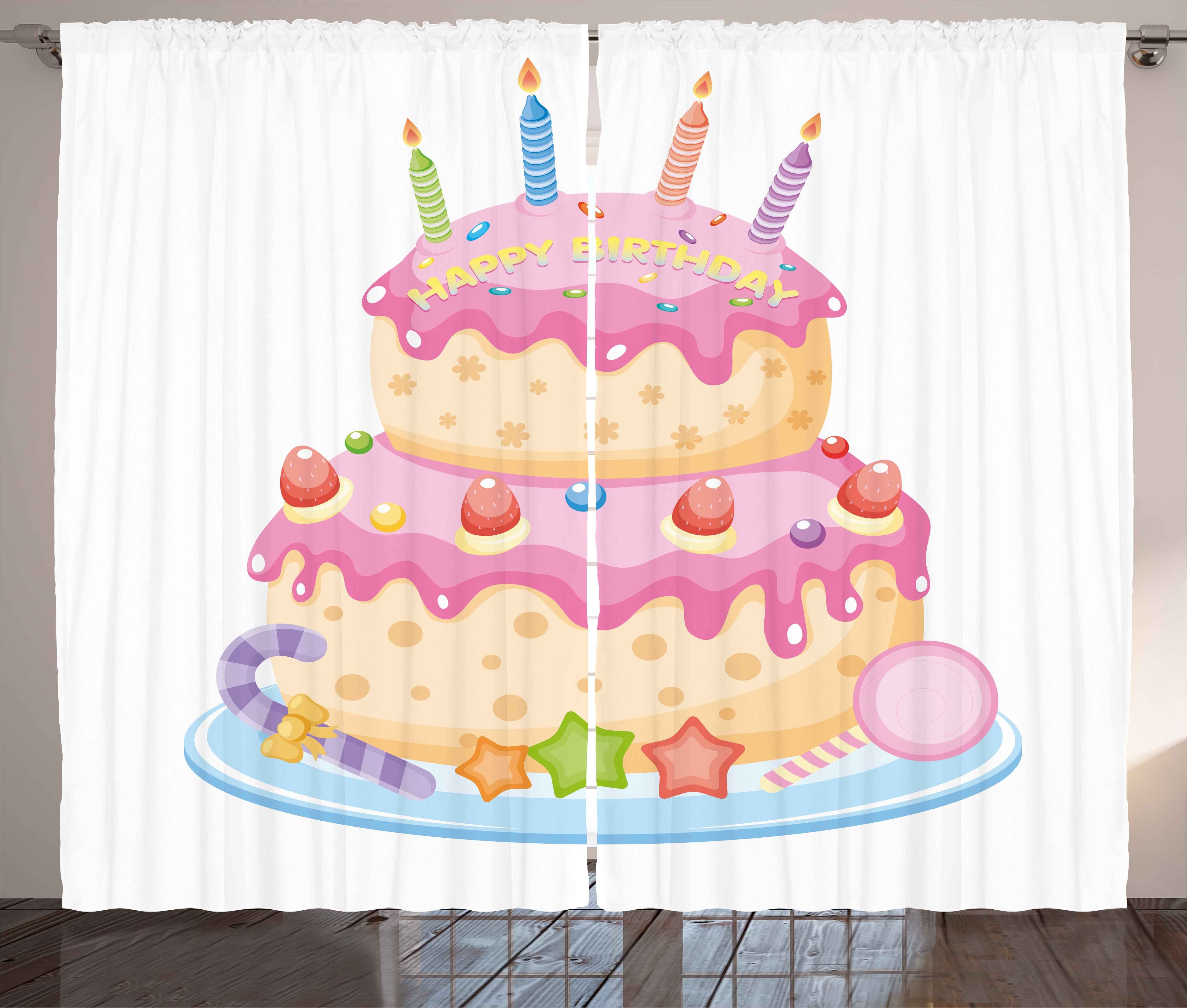 Gardine Schlafzimmer Kräuselband Vorhang Geburtstagsparty Haken, und Schlaufen Kerzen Süßigkeiten und Abakuhaus, mit