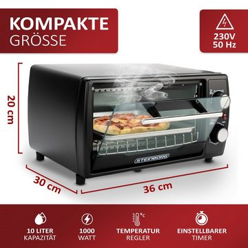 STEINBORG Minibackofen SB-500, 10 Liter, kompakt, 1000 Watt