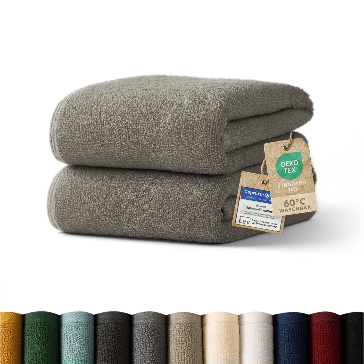 Blumtal Handtücher 2er-Set Premium Frottier-Handtücher, 50x100cm, 100% Baumwolle, Frottee (2X (50x100 cm), 2-St), Oeko-TEX zertifiziert - Ultra saugstarkes Frottier Handtücher