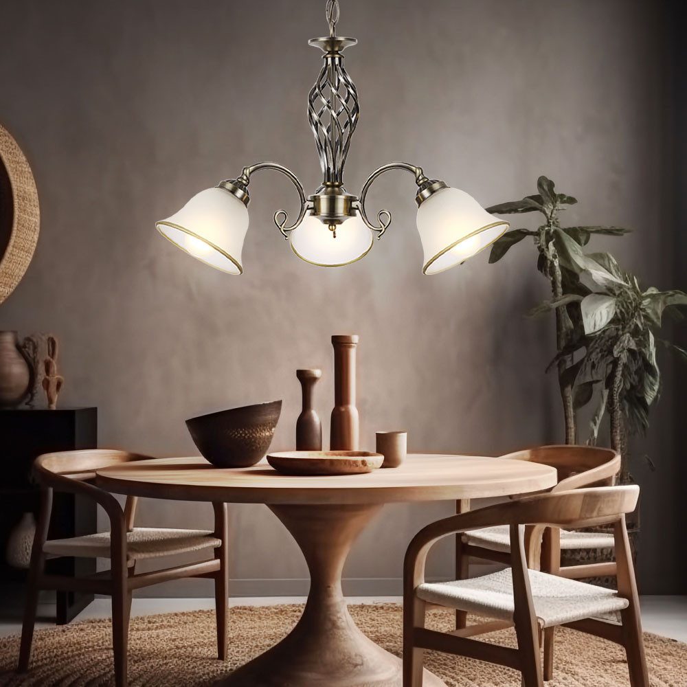 GLOBO LIGHTING Kronleuchter, Leuchtmittel nicht inklusive, Hängelampe Hängeleuchte Kronleuchter Glasleuchte Esszimmer Lampe