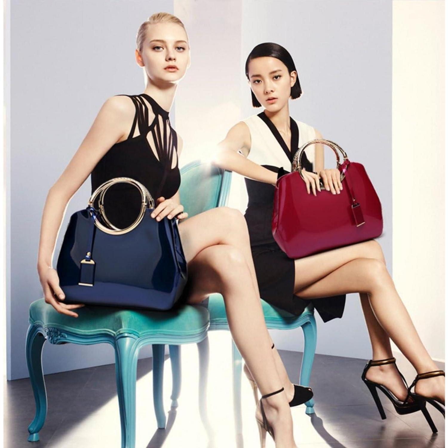 LuxusKollektion Handtasche Damen Handtasche PU-Lackleder Henkeltasche günstig online kaufen