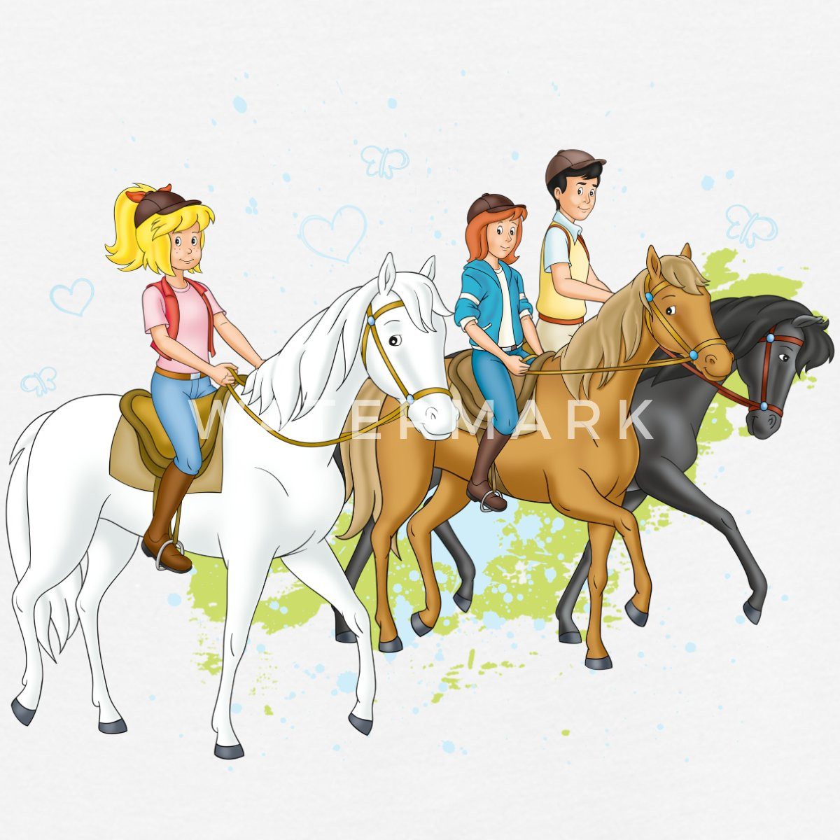 Spreadshirt T-Shirt Bibi Und Tina Ausritt Mit Alexander Falkenstein Teenager T-Shirt (1-tlg)