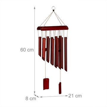 relaxdays Windspiel Windspiel Bambus 12 Röhrchen