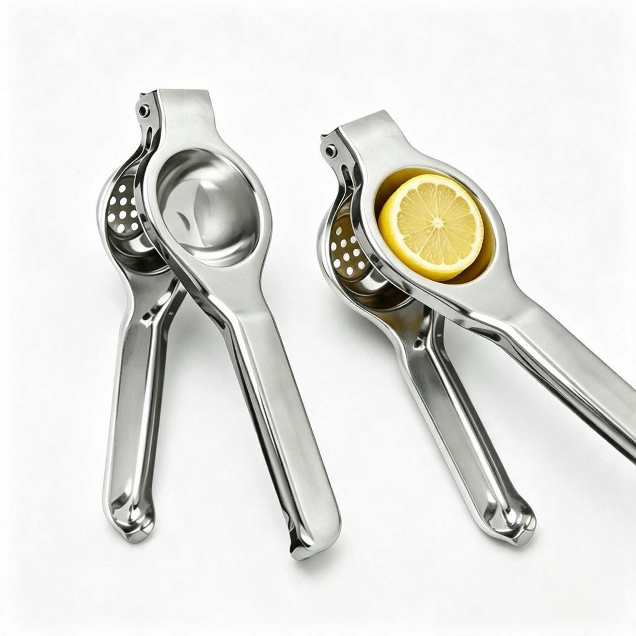 ibettertec Zitruspresse 2in1 Edelstahl Zitruspresse manuell, ergonomisch für Zitrone & Limette, Manuelle Zitruspresse,Rostfreier Edelstahl,Bar‑ und Küchenzubehör