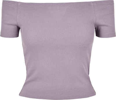 URBAN CLASSICS T-Shirt Damen Ladies Off Shoulder Rib Tee (1-tlg)