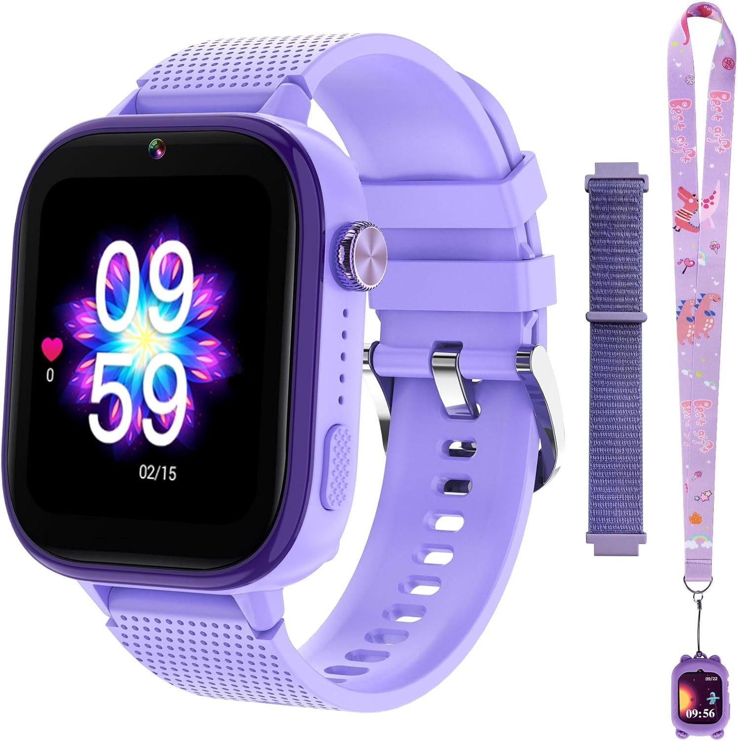 OKYUK G-T18 Smartwatch (4,6 cm, sim-karte), Kinder-Smartwatch mit 4G, GPS