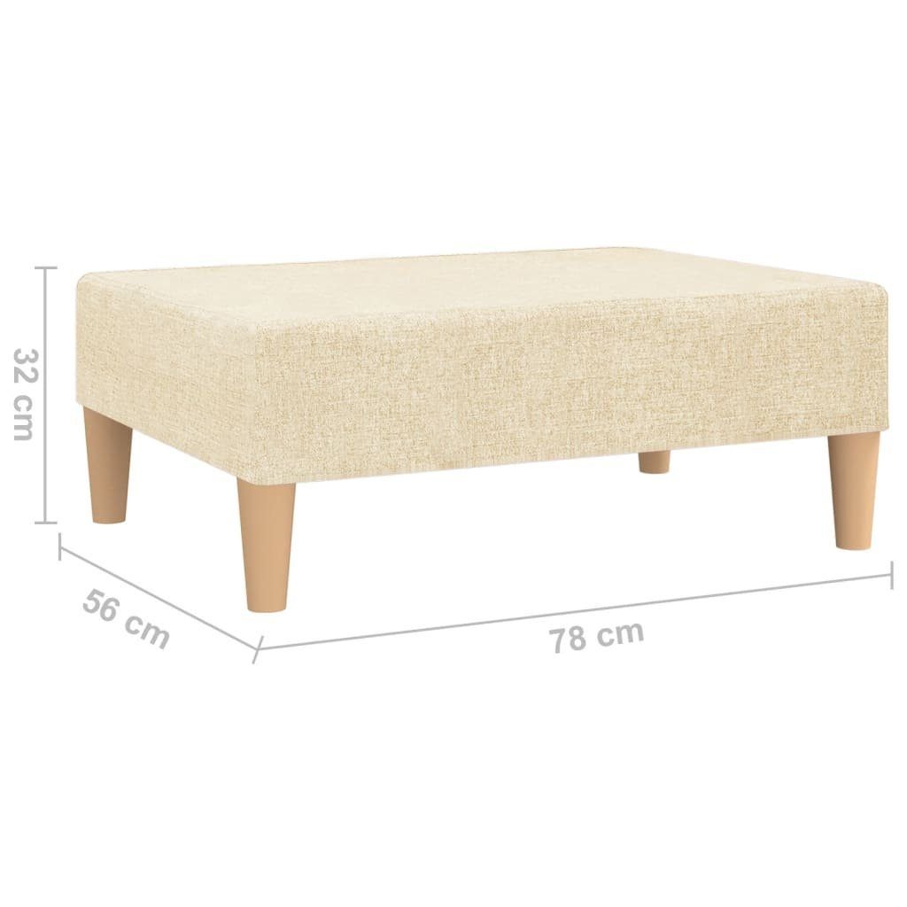 Creme Stoff St) Fußhocker vidaXL 78x56x32 Polsterhocker (1 cm