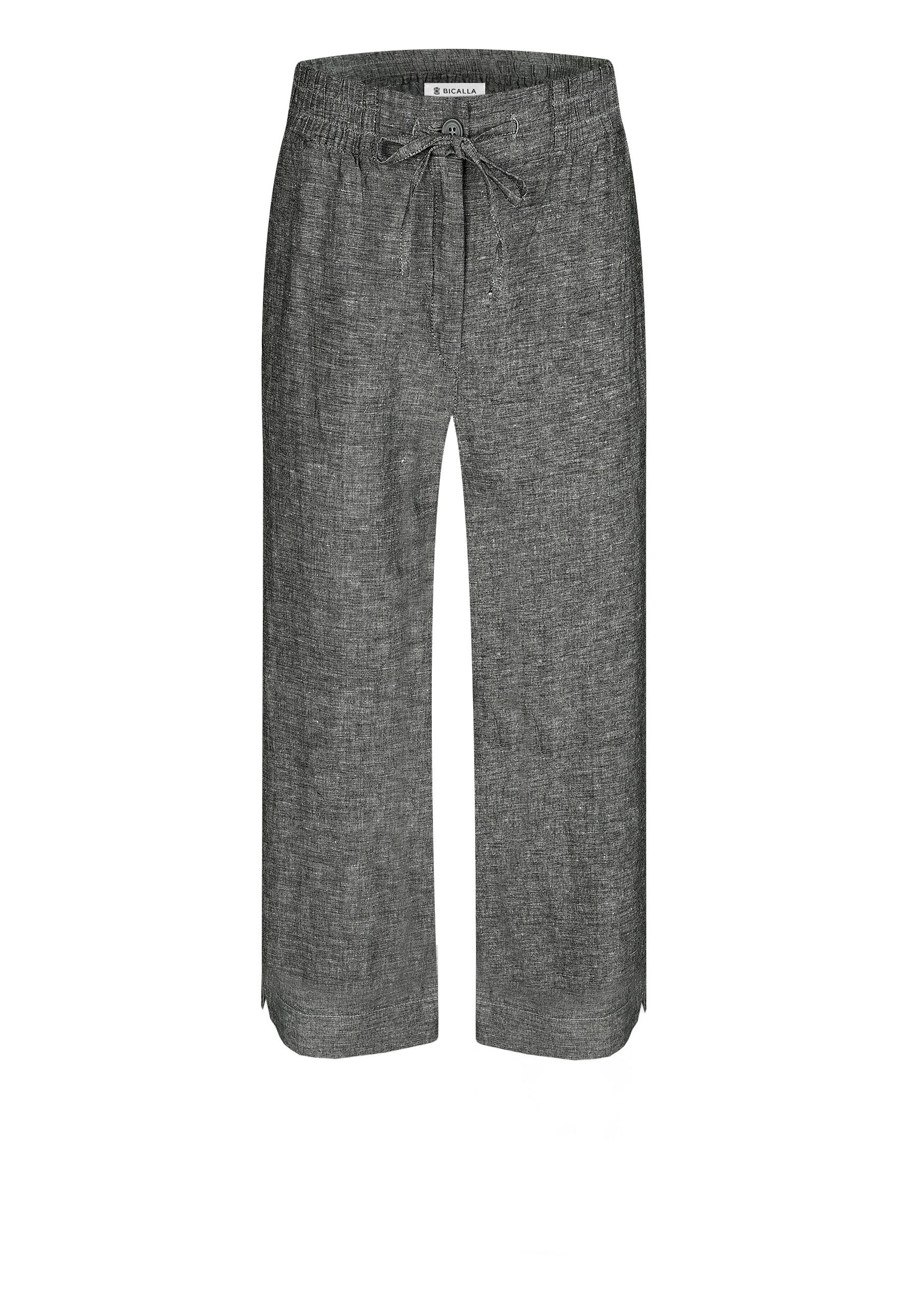 BICALLA Culotte Trousers Linen - 06/black-mel. (1-tlg)