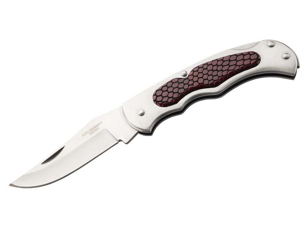 Herbertz Taschenmesser Taschenmesser Stahl AISI 420 Nagelhau Back Lock Edelstahlheft beidseit