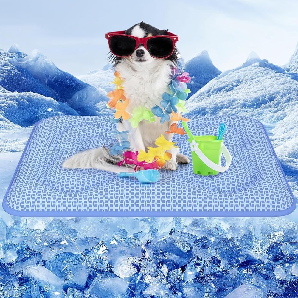 Rywell Hundematte Kühlmatte für Hunde Katze, Selbstkühlende kühlmatte hund mit Arc-Chill, Arc-Chill-Gewebe, temperaturabhängig, atmungsaktiv, Waschbar Kühldecke für Hund/Katze leicht zu reinigen faltbar dick