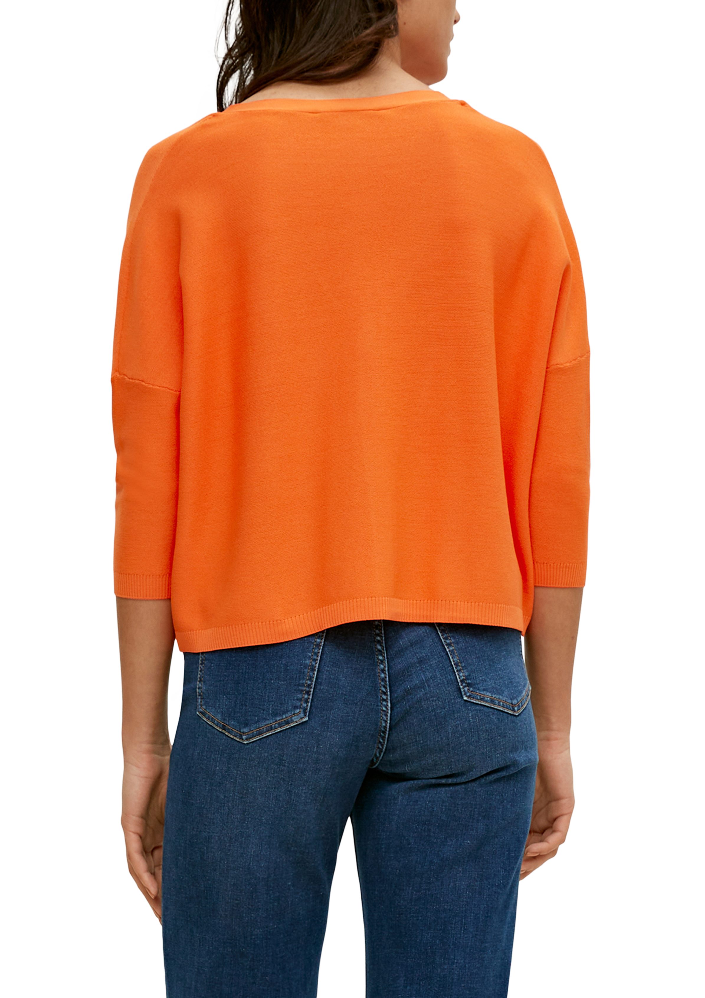 Feinstrick-Cardigan Comma orange aus bright Strickjacke Viskosemix